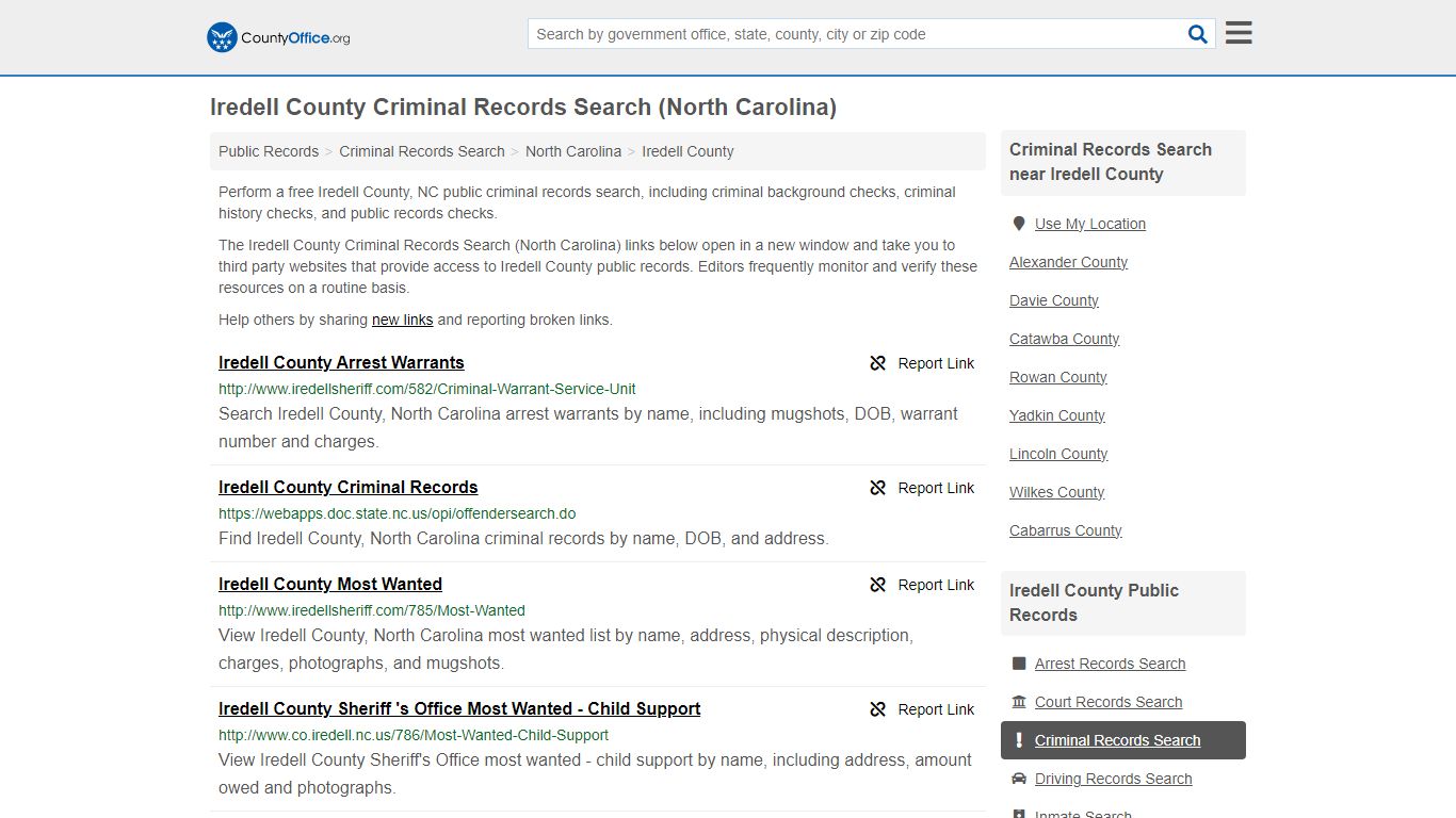 Iredell County Criminal Records Search (North Carolina) - County Office